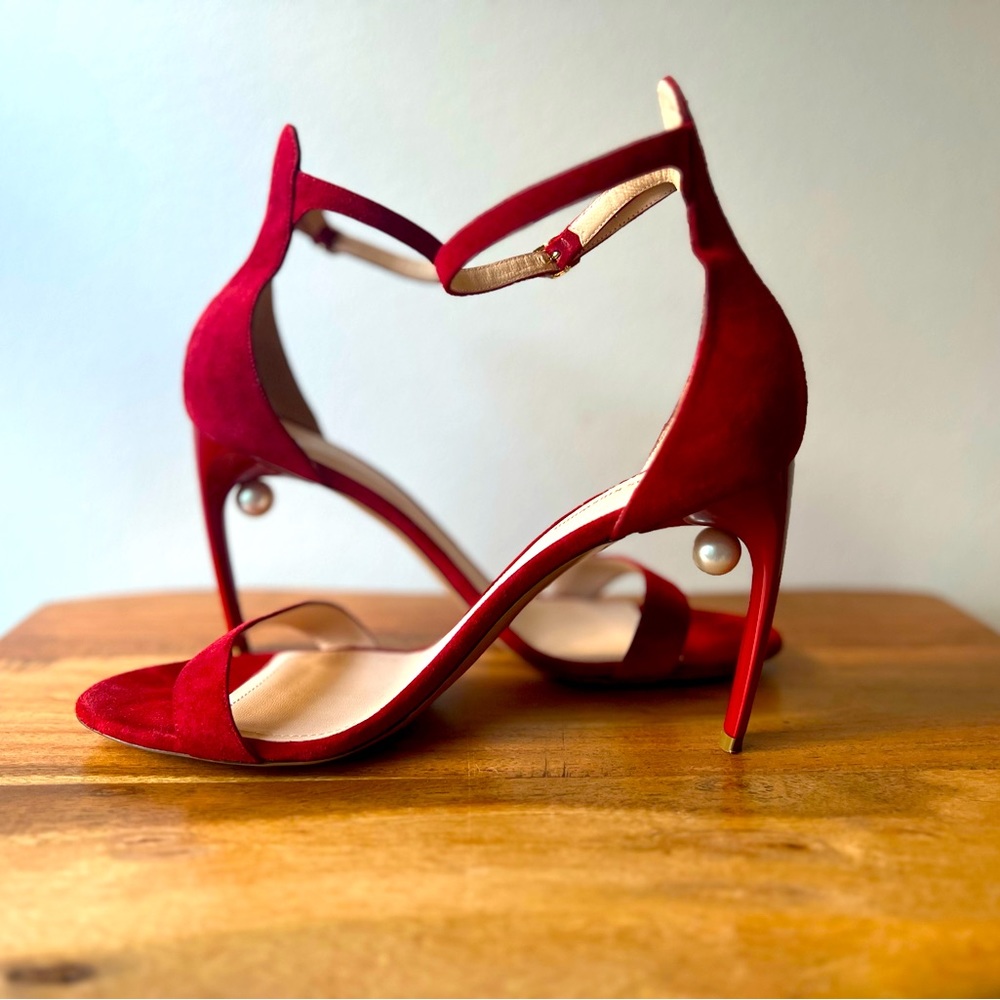 Nicholas Kirkwood Red Heels with Pearl Detail - Picture 6 of 8